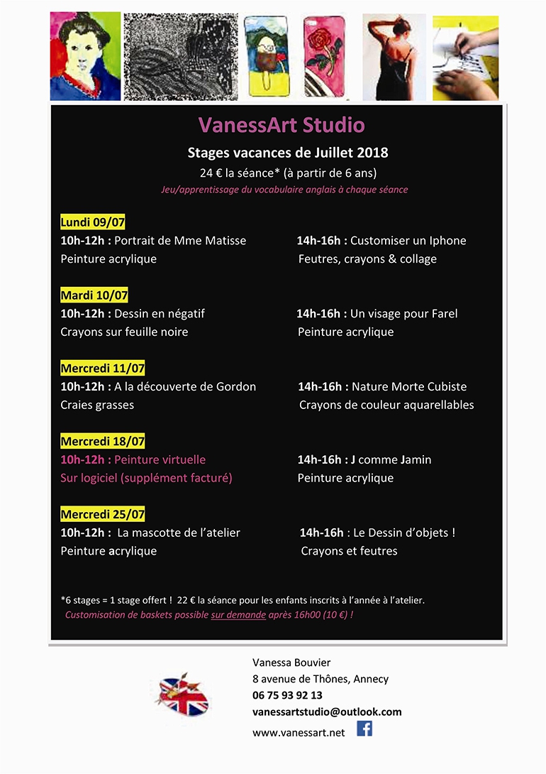 July 2018 children short courses