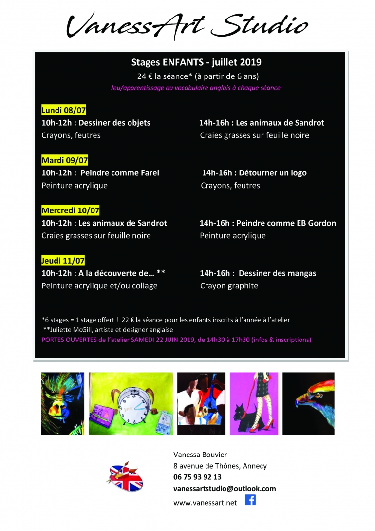 July 2019 children short courses