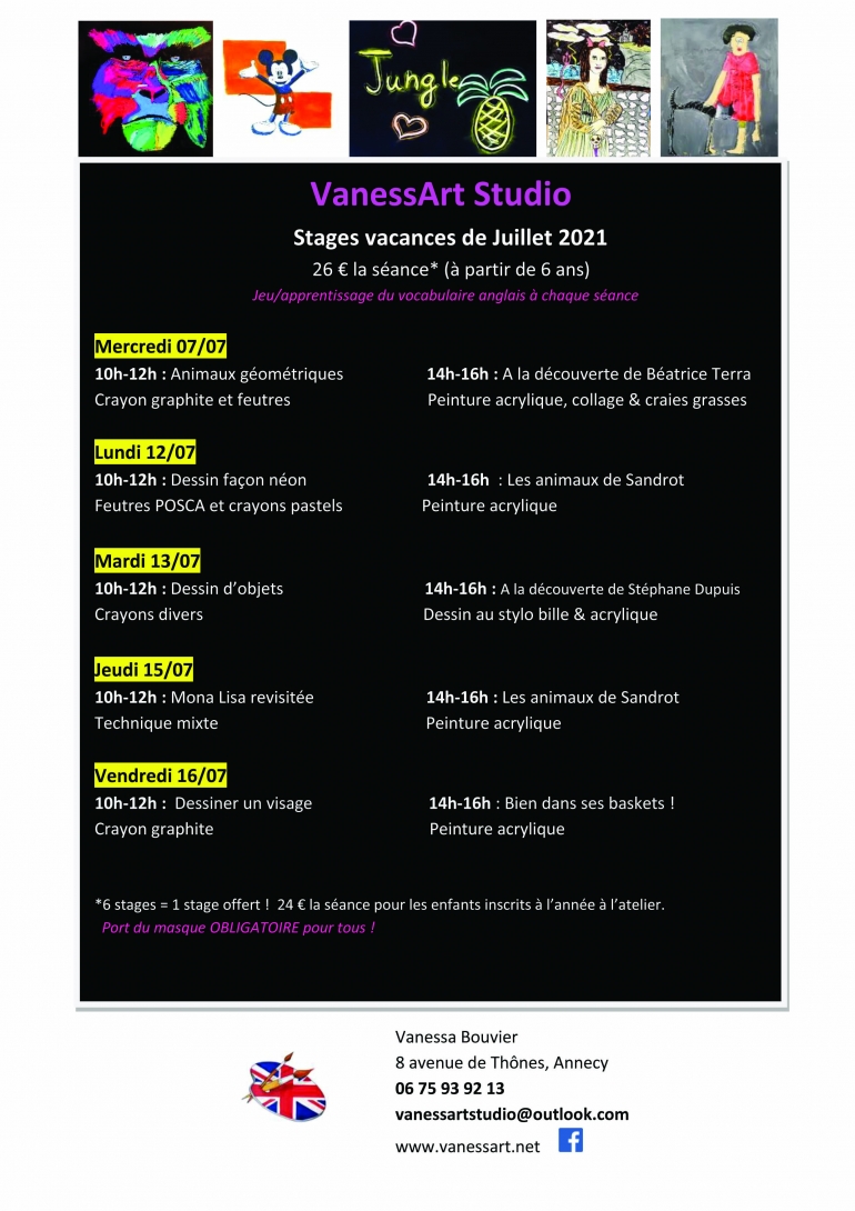 Children holiday classes - July 2021