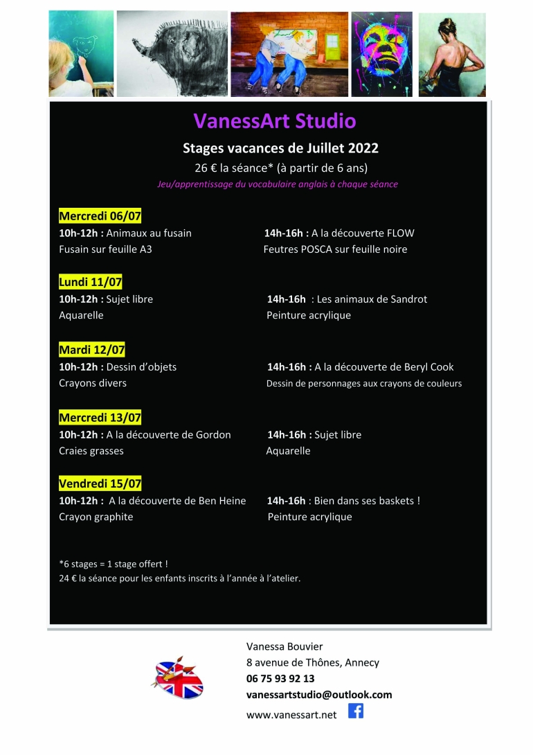 Children holiday classes - July 2022