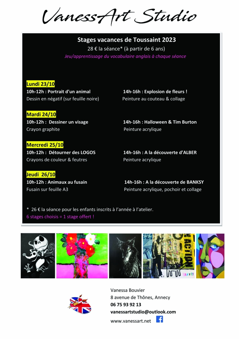 Stages Enfants Toussaint 2023 !